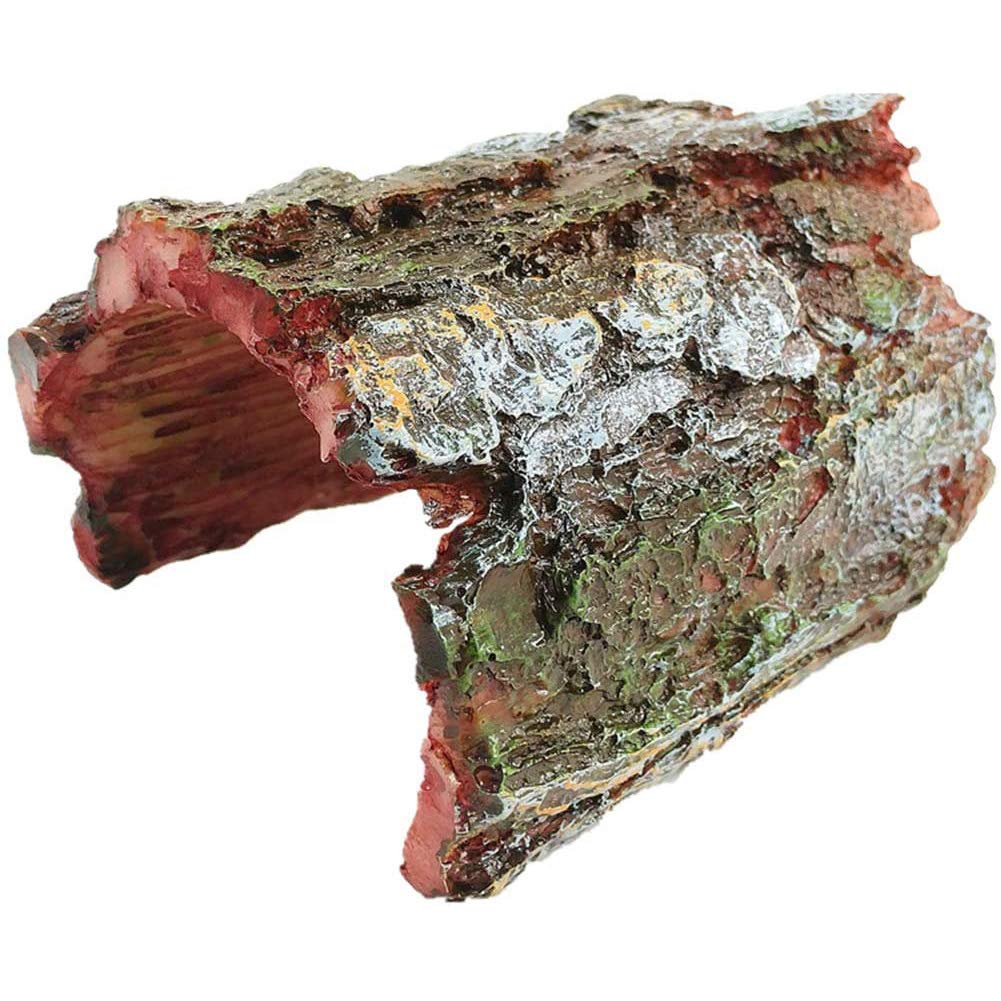 Amazon | 爬虫類シェルター 隠れ家 木の洞窟 生息地の装飾 模造樹皮